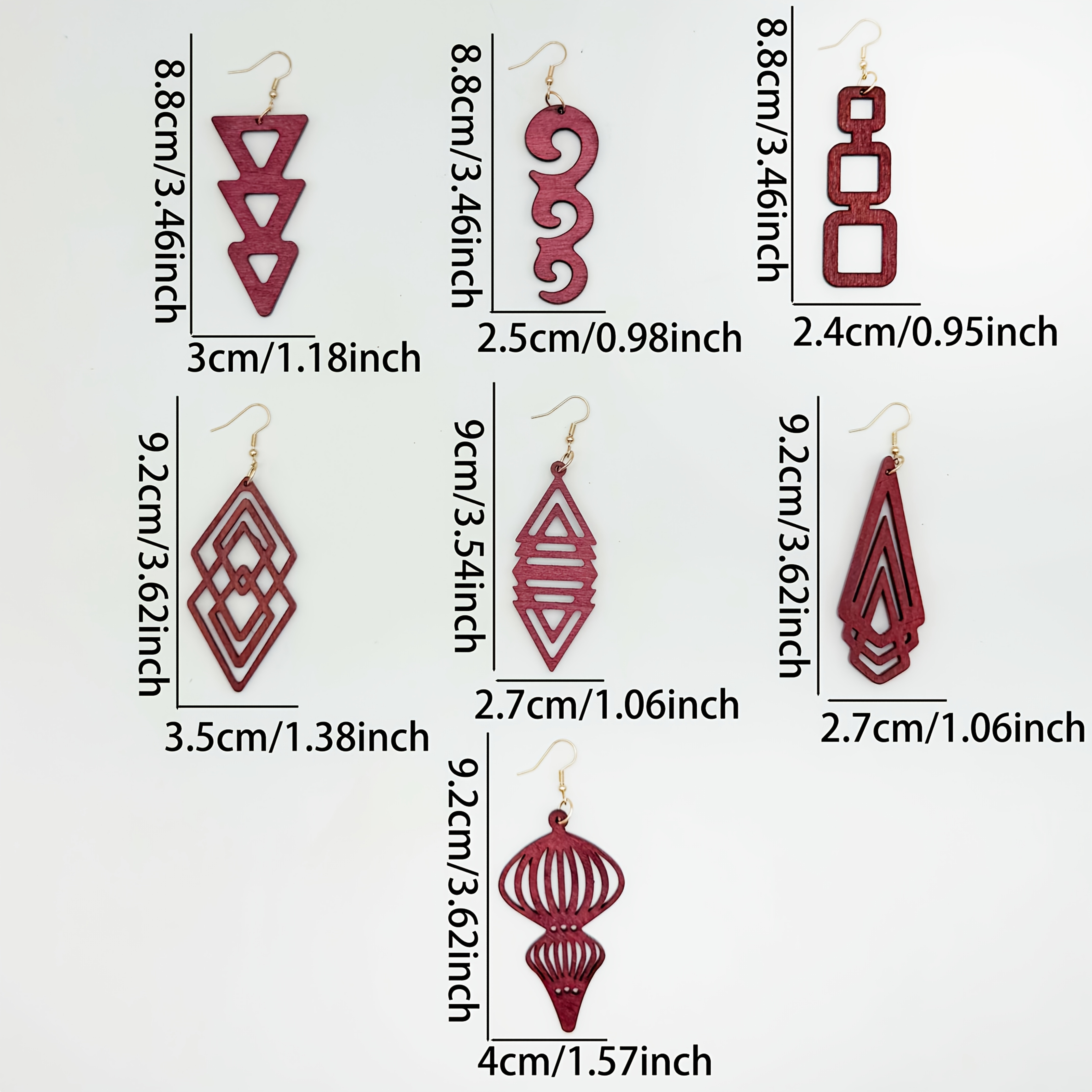 7 Pairs Bohemian Wood Dangle Earrings Set for Summer